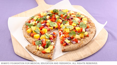 Pizza con salsa de mango